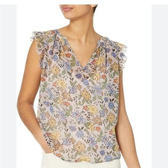 Velvet by Graham & Spencer Floral Blouse with Attached Camisole, Medium - Picture 1 of 9